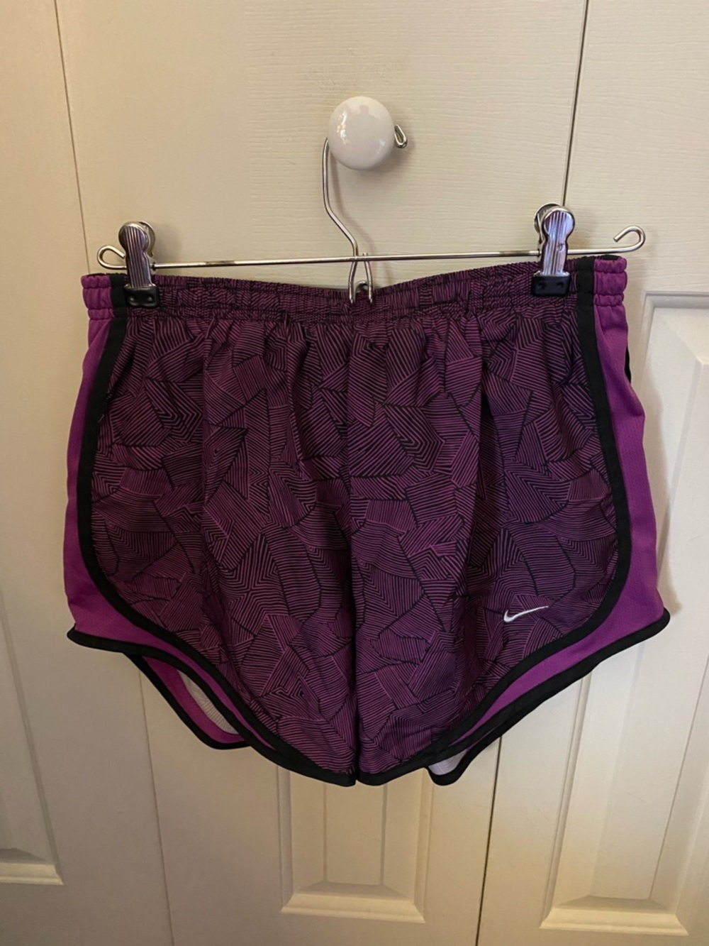 Size Medium Nike Purple and Black Dri-FIT Brief-Lined Running Shorts
